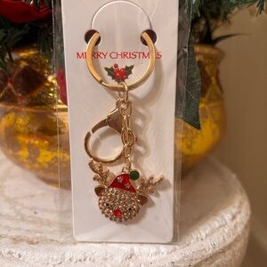 Merry Christmas Gold Keychain